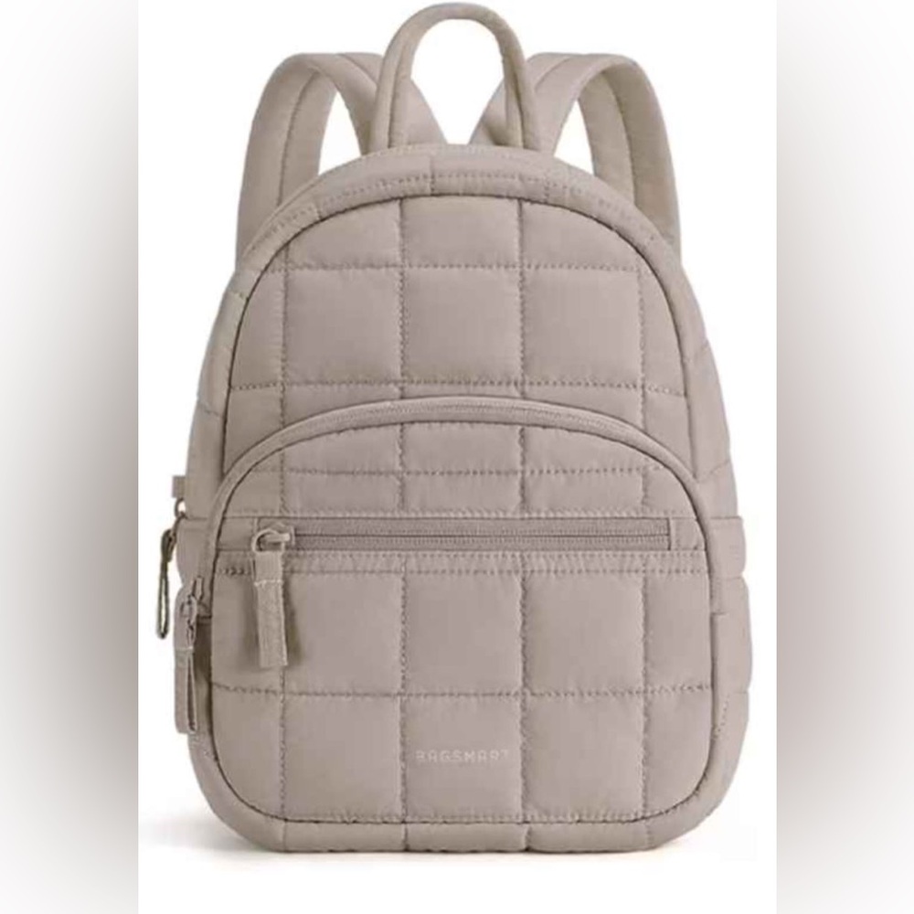 BAGSMART Quilted mini backpack Neutral Beige/Tan - Lightweight